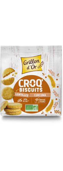 Croq'biscuits lentilles curcuma 100g