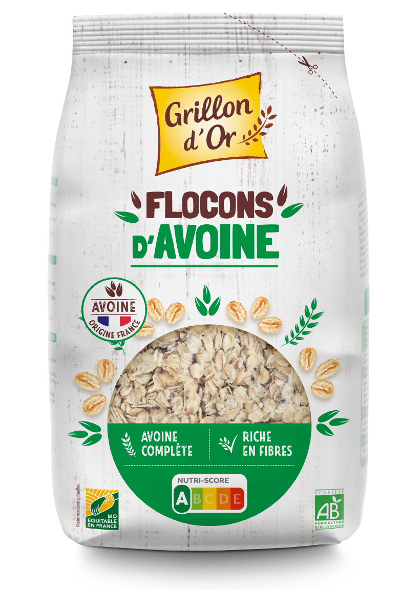 Flocons 5 céréales toastées bio 500 g Grillon d'Or 