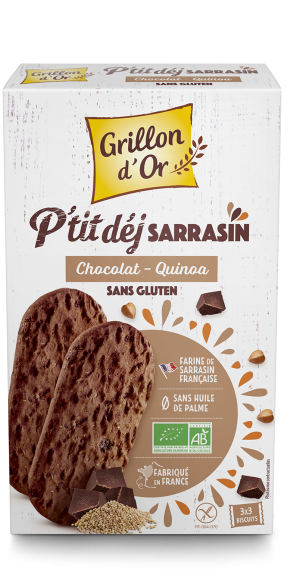 Biscuits P'tit déj sarrasin chocolat quinoa 150g 