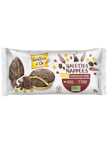 Galettes de maïs nappées chocolat noir 95g