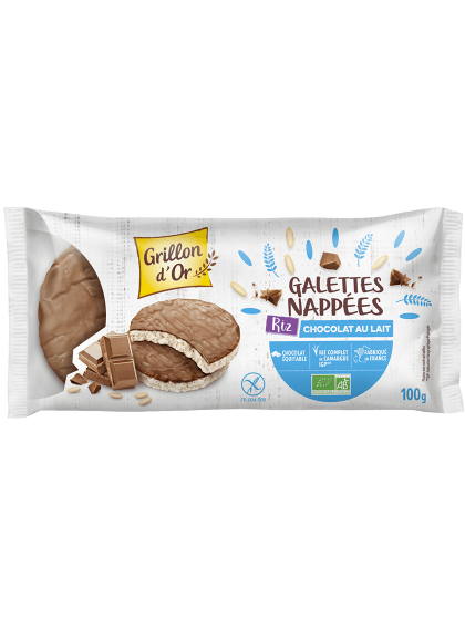 Galettes de riz nappées chocolat lait 100g