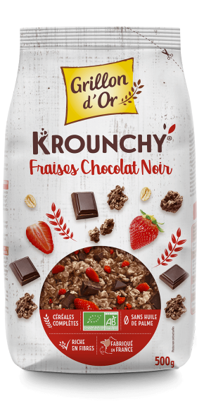 Krounchy fraises chocolat noir 500g