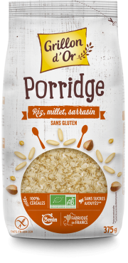 Porridge riz millet sarrasin 375g